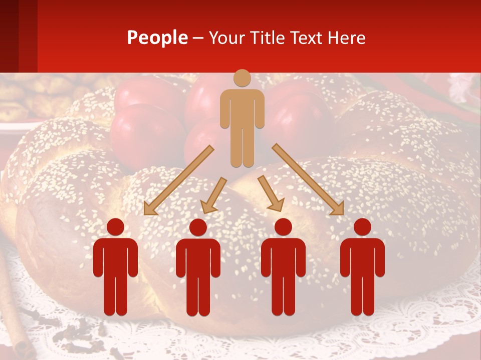 A Plate Of Bread With Tomatoes On Top Of It PowerPoint Template