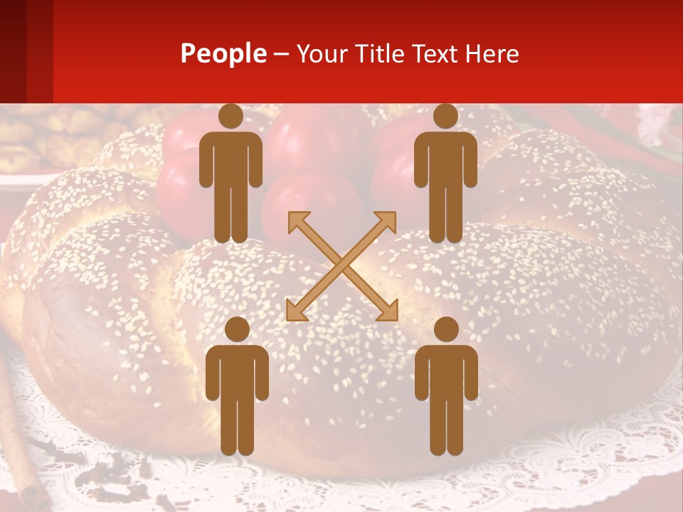 A Plate Of Bread With Tomatoes On Top Of It PowerPoint Template