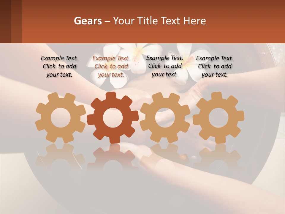 A Group Of People Holding Hands Over A Bowl Of Water With Flowers PowerPoint Template