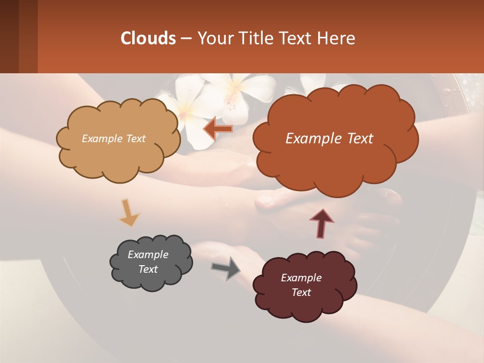 A Group Of People Holding Hands Over A Bowl Of Water With Flowers PowerPoint Template
