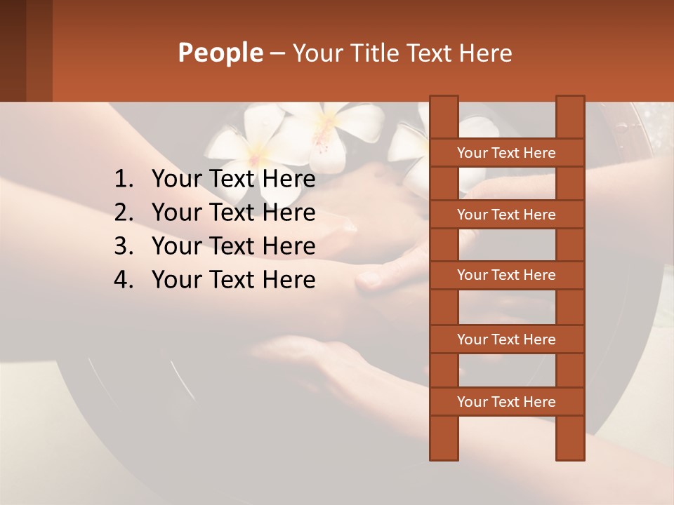 A Group Of People Holding Hands Over A Bowl Of Water With Flowers PowerPoint Template