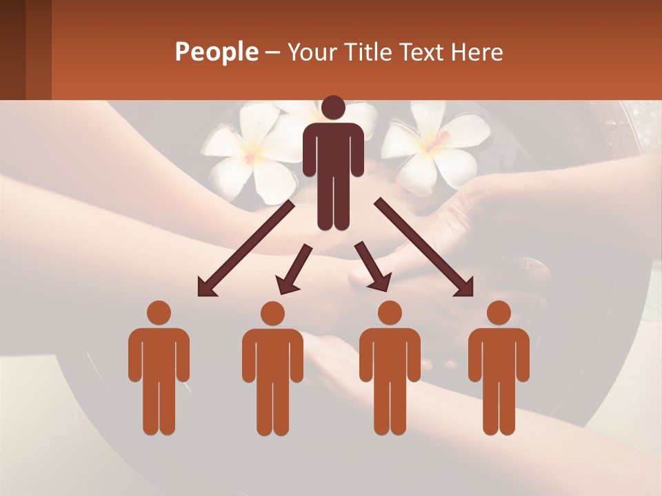 A Group Of People Holding Hands Over A Bowl Of Water With Flowers PowerPoint Template