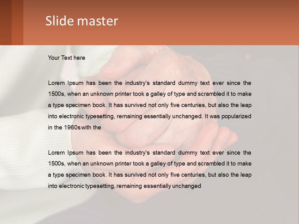 Two Hands Holding Each Other With A Brown Background PowerPoint Template