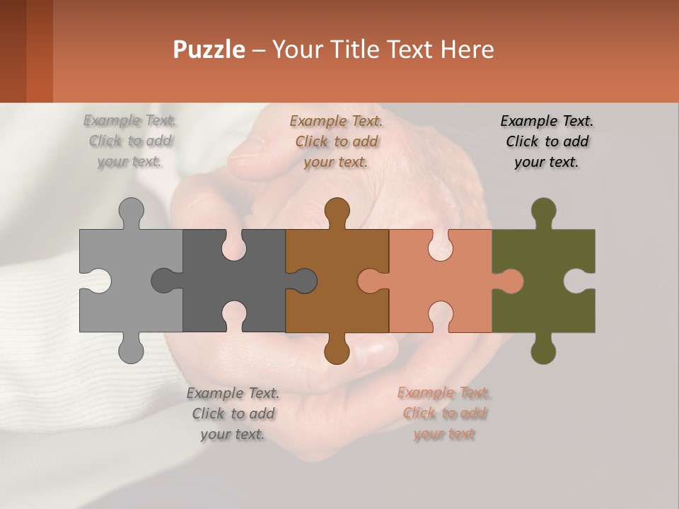 Two Hands Holding Each Other With A Brown Background PowerPoint Template