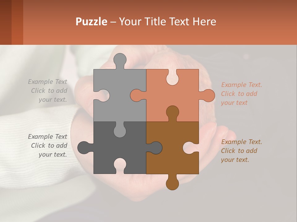 Two Hands Holding Each Other With A Brown Background PowerPoint Template