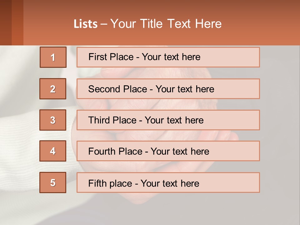 Two Hands Holding Each Other With A Brown Background PowerPoint Template