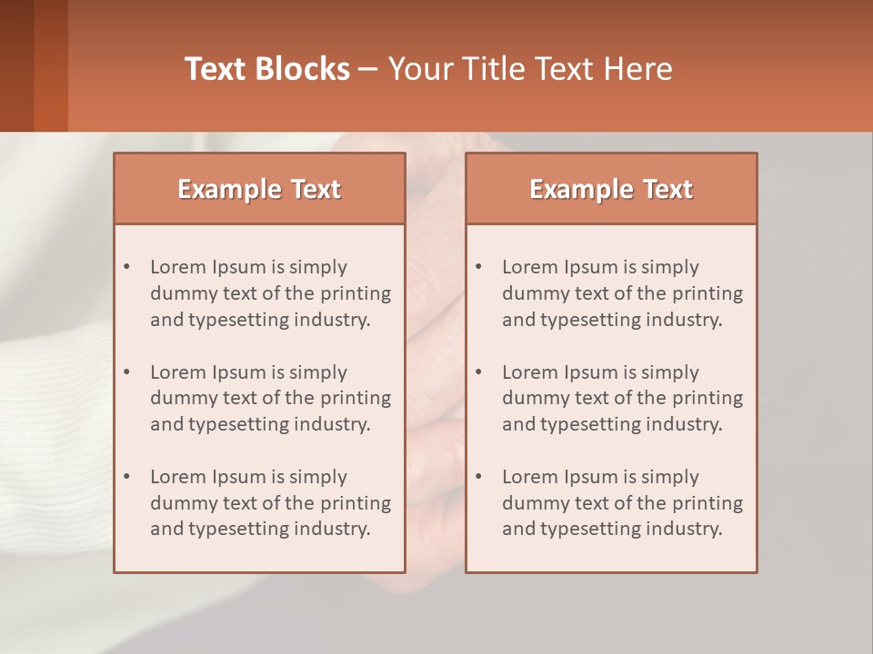 Two Hands Holding Each Other With A Brown Background PowerPoint Template