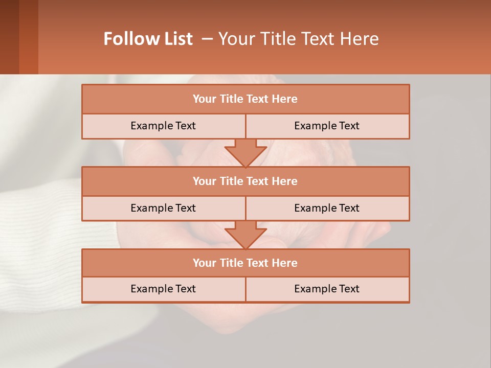 Two Hands Holding Each Other With A Brown Background PowerPoint Template