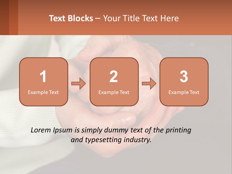 Two Hands Holding Each Other With A Brown Background PowerPoint Template