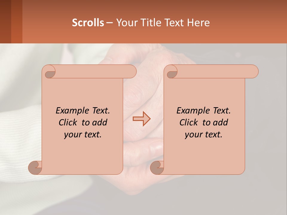 Two Hands Holding Each Other With A Brown Background PowerPoint Template