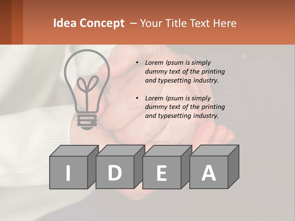 Two Hands Holding Each Other With A Brown Background PowerPoint Template