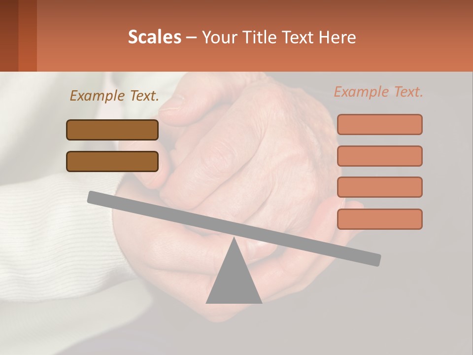 Two Hands Holding Each Other With A Brown Background PowerPoint Template