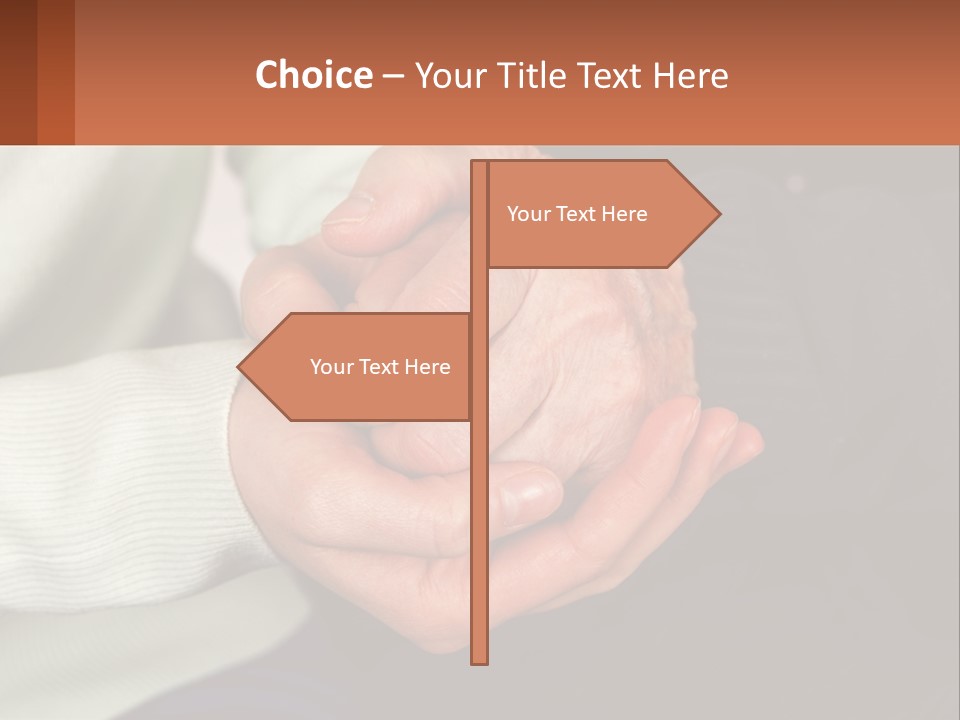 Two Hands Holding Each Other With A Brown Background PowerPoint Template