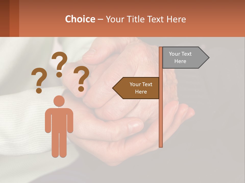 Two Hands Holding Each Other With A Brown Background PowerPoint Template
