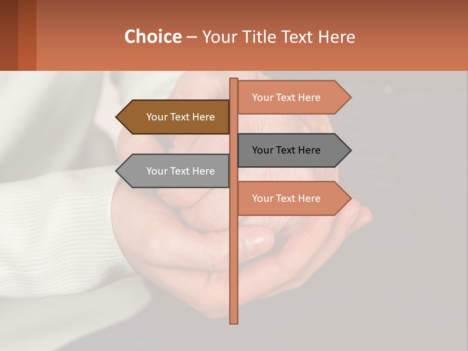 Two Hands Holding Each Other With A Brown Background PowerPoint Template