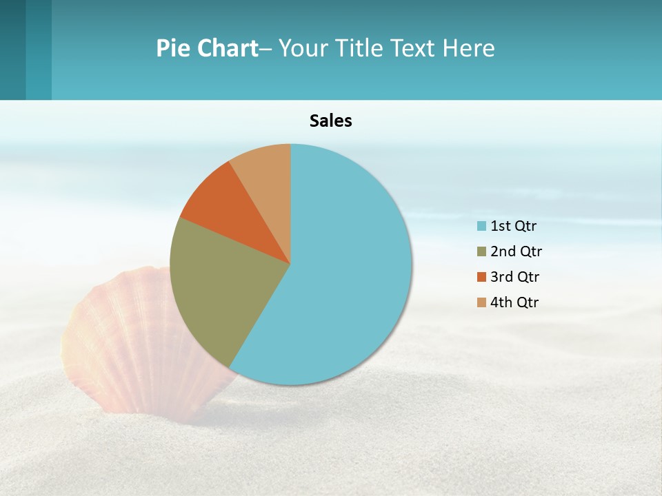 A Seashell On A Sandy Beach With The Ocean In The Background PowerPoint Template