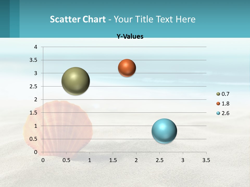 A Seashell On A Sandy Beach With The Ocean In The Background PowerPoint Template