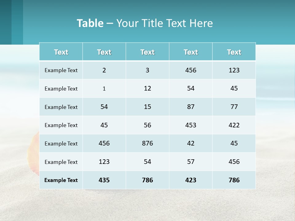 A Seashell On A Sandy Beach With The Ocean In The Background PowerPoint Template