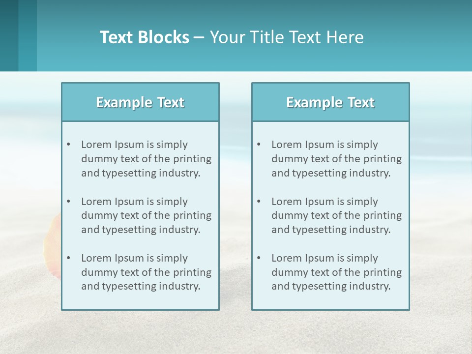 A Seashell On A Sandy Beach With The Ocean In The Background PowerPoint Template