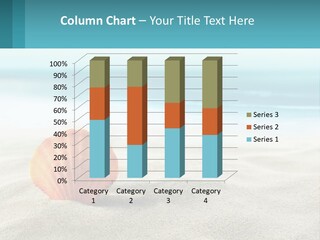 A Seashell On A Sandy Beach With The Ocean In The Background PowerPoint Template