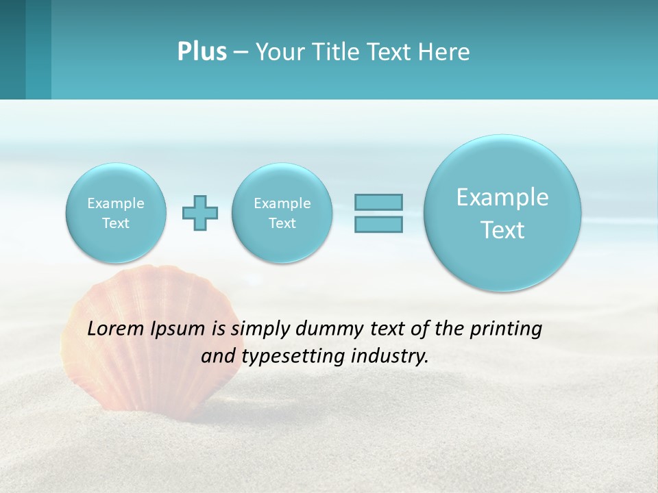 A Seashell On A Sandy Beach With The Ocean In The Background PowerPoint Template