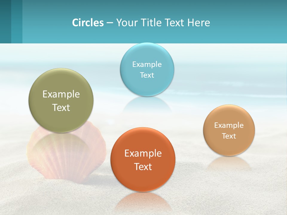 A Seashell On A Sandy Beach With The Ocean In The Background PowerPoint Template