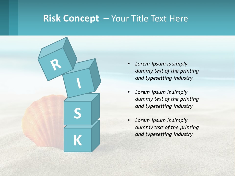 A Seashell On A Sandy Beach With The Ocean In The Background PowerPoint Template