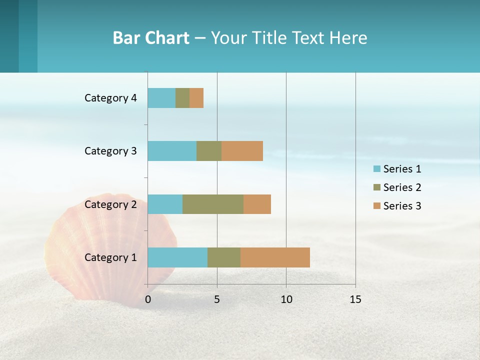 A Seashell On A Sandy Beach With The Ocean In The Background PowerPoint Template