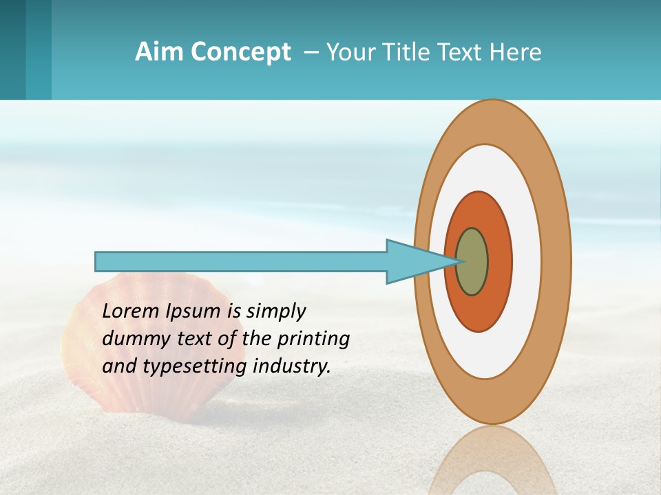 A Seashell On A Sandy Beach With The Ocean In The Background PowerPoint Template