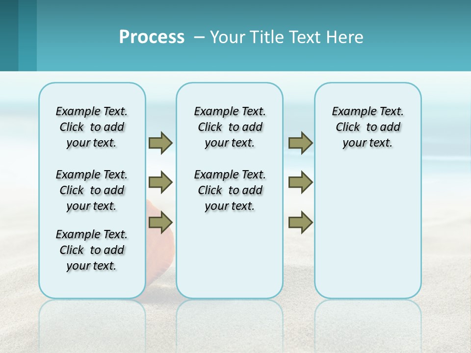A Seashell On A Sandy Beach With The Ocean In The Background PowerPoint Template