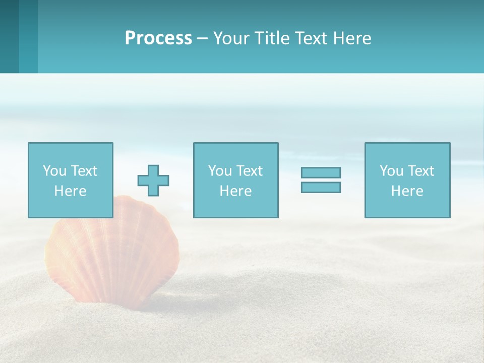 A Seashell On A Sandy Beach With The Ocean In The Background PowerPoint Template