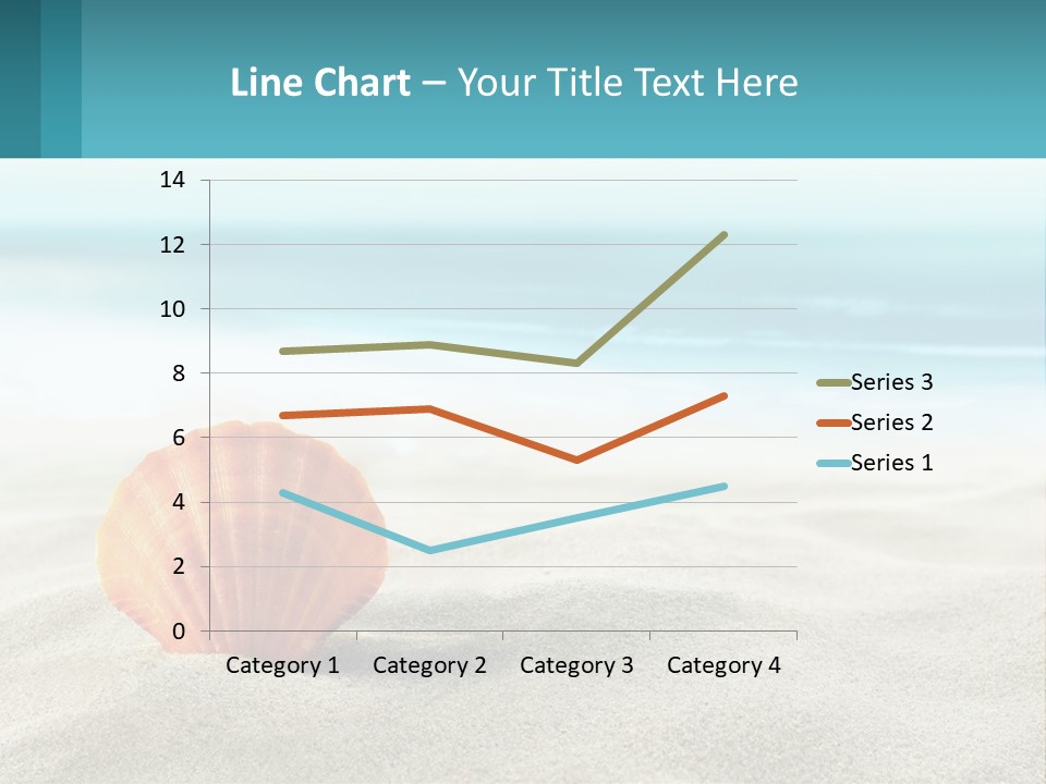 A Seashell On A Sandy Beach With The Ocean In The Background PowerPoint Template