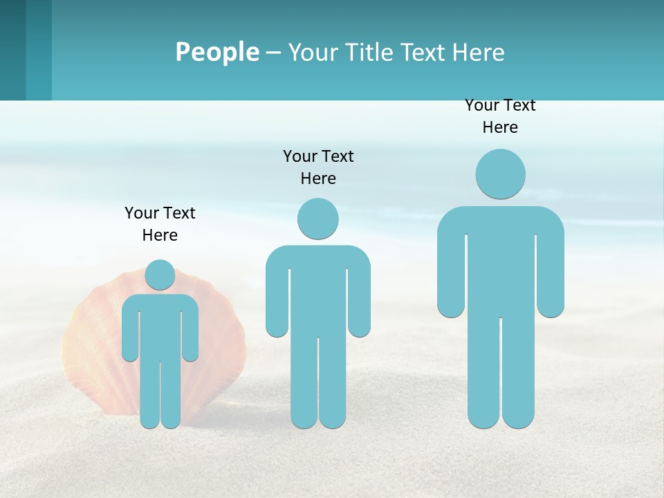 A Seashell On A Sandy Beach With The Ocean In The Background PowerPoint Template