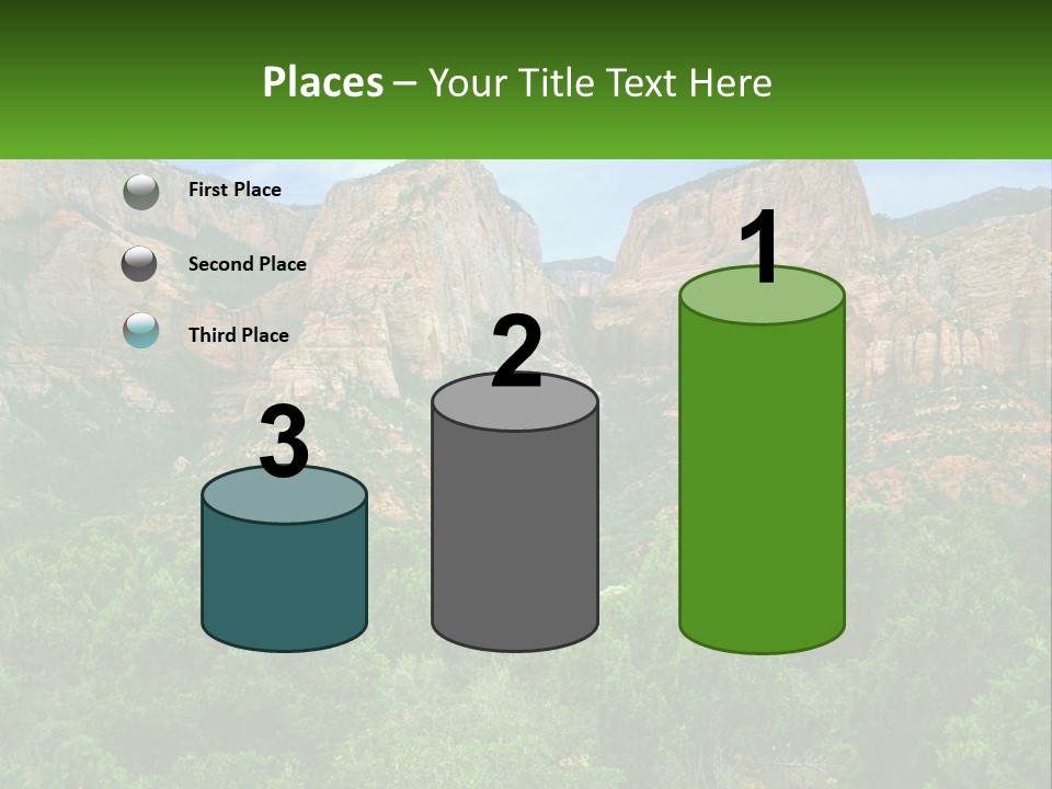 A Mountain Range With Trees And Rocks In The Background PowerPoint Template