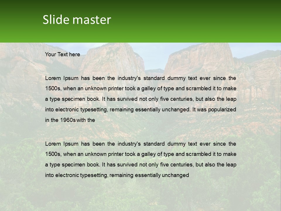 A Mountain Range With Trees And Rocks In The Background PowerPoint Template