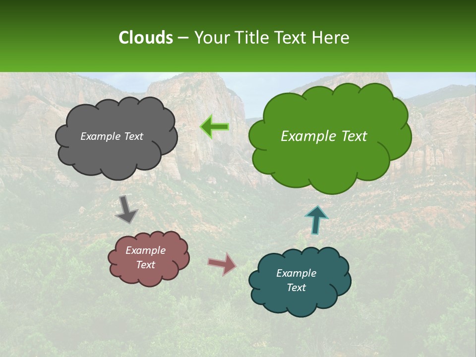 A Mountain Range With Trees And Rocks In The Background PowerPoint Template