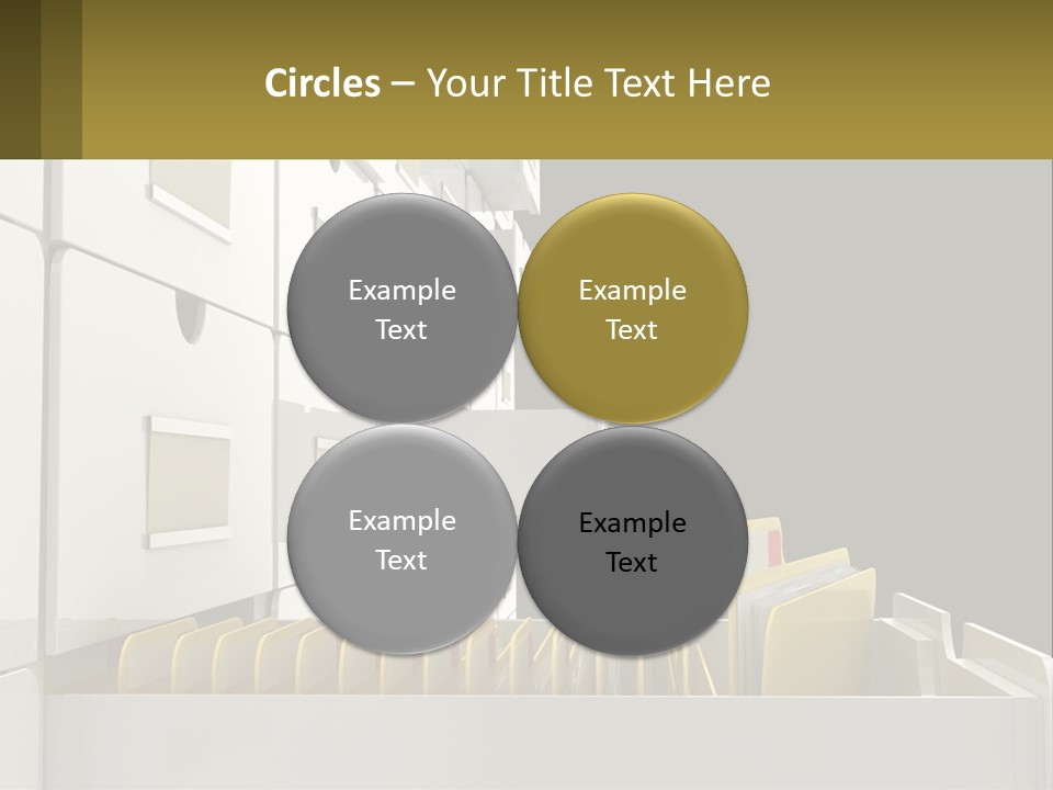 A File Cabinet With Files And Folders In It PowerPoint Template