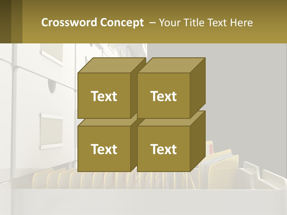 A File Cabinet With Files And Folders In It PowerPoint Template