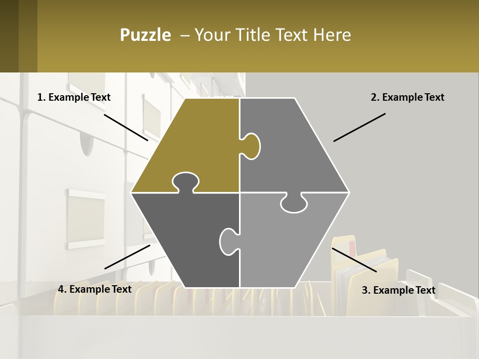 A File Cabinet With Files And Folders In It PowerPoint Template
