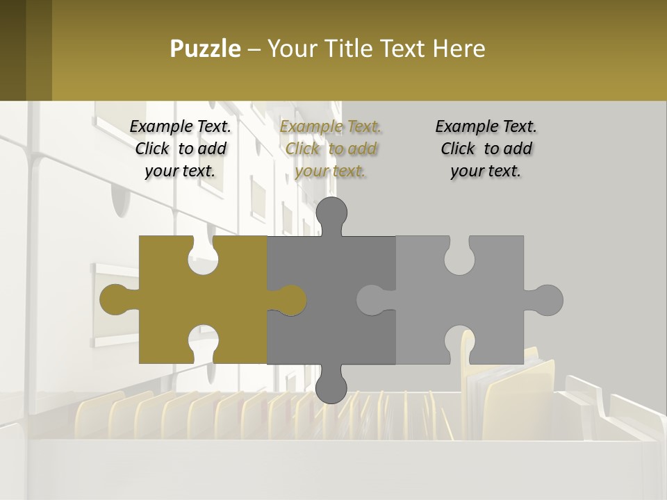 A File Cabinet With Files And Folders In It PowerPoint Template