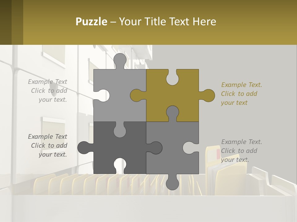 A File Cabinet With Files And Folders In It PowerPoint Template