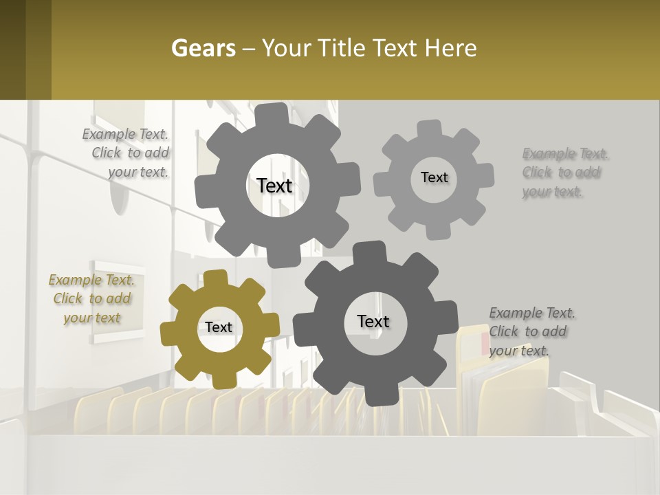 A File Cabinet With Files And Folders In It PowerPoint Template