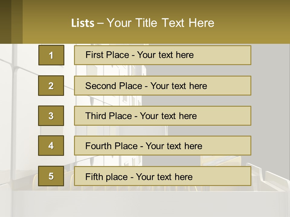 A File Cabinet With Files And Folders In It PowerPoint Template