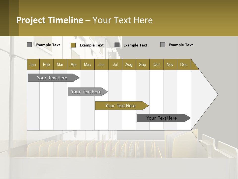 A File Cabinet With Files And Folders In It PowerPoint Template
