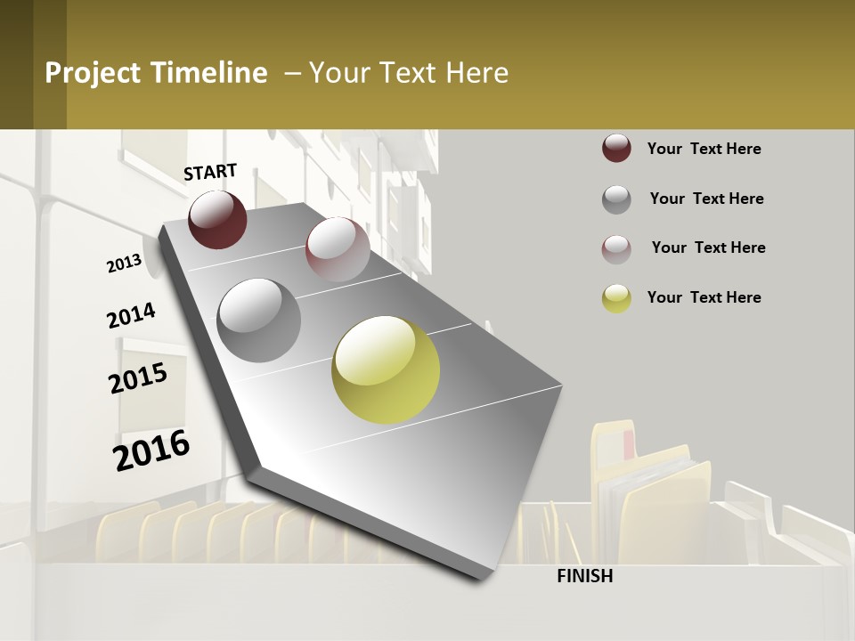 A File Cabinet With Files And Folders In It PowerPoint Template