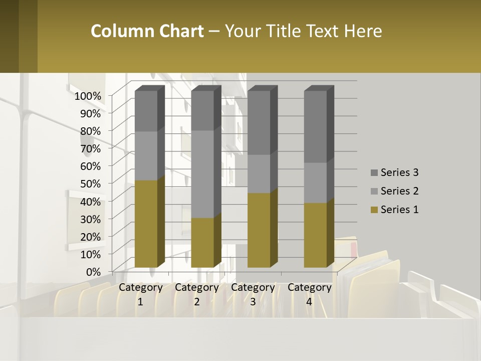 A File Cabinet With Files And Folders In It PowerPoint Template