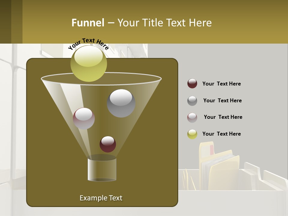 A File Cabinet With Files And Folders In It PowerPoint Template