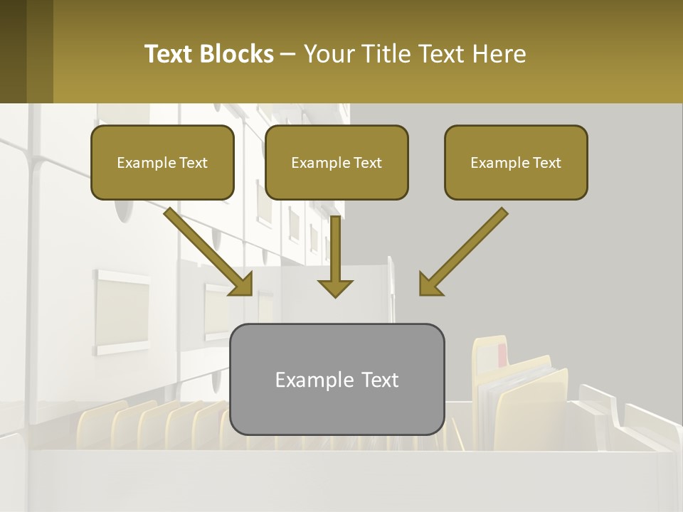 A File Cabinet With Files And Folders In It PowerPoint Template