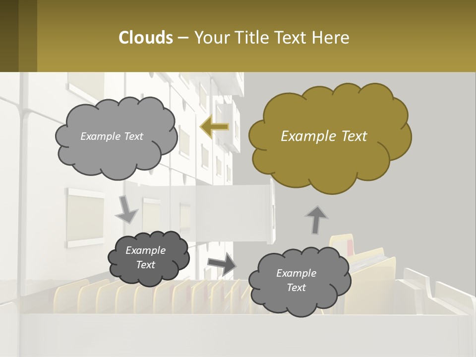 A File Cabinet With Files And Folders In It PowerPoint Template