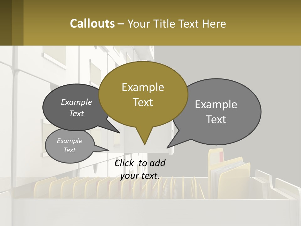 A File Cabinet With Files And Folders In It PowerPoint Template